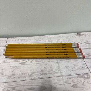 Vintage Eberhard Faber American 2.5 F Pencils‎ Yellow Lot of 6 USA Made